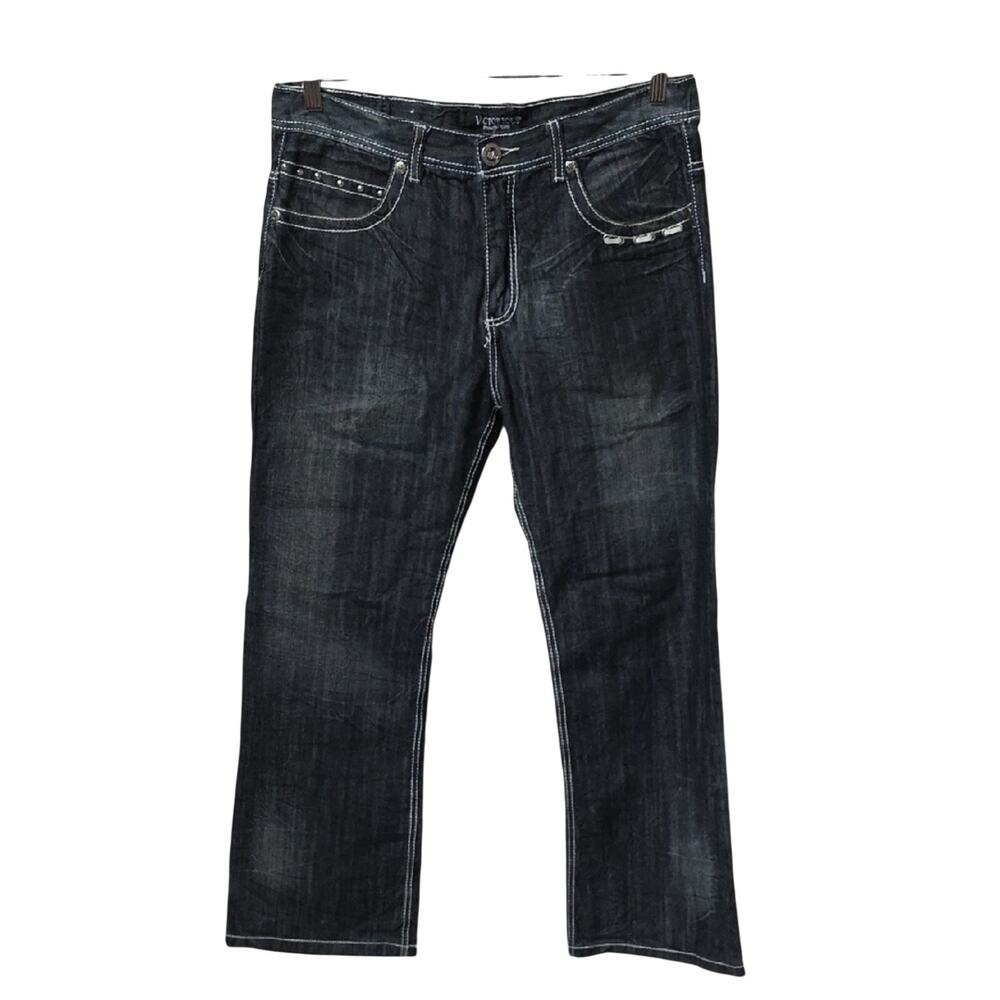 Victorious Vintage Straight Jeans With Black Faded Wash Mens 34Wx30L